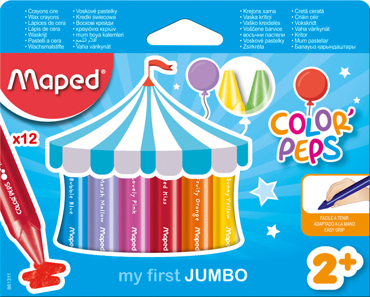 Crayones x12 colores Jumbo +1 año | MAPED CRA861311
