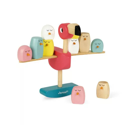 Juego de Equilibrio Flamenco Rosa Zigolos (madera) +3años | Janod 8230